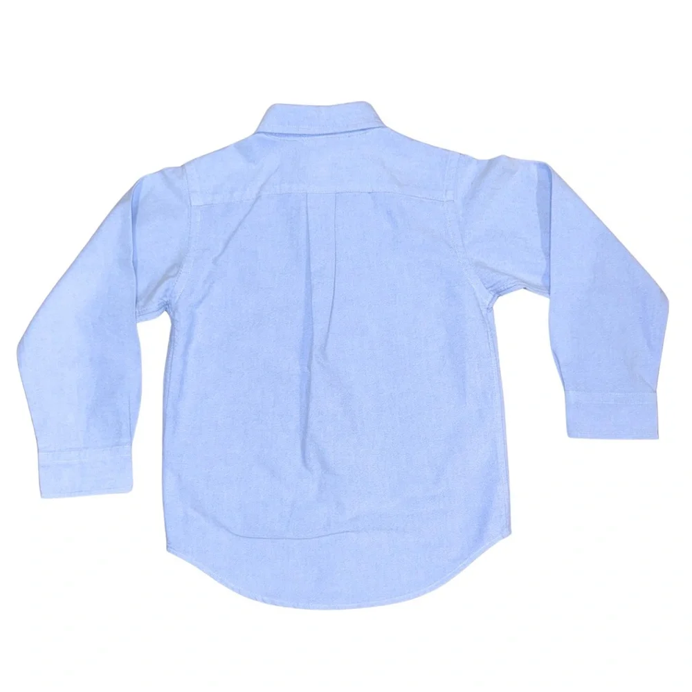 Ralph Lauren Boys Blue Plaid and Blue Solid Shirts - Picture 6 of 6